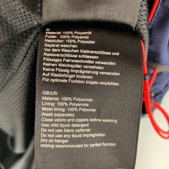 KJUS Chest Size XXL Size XXL Navy Red Polyamide Windbreaker Jacket - Picture 6 of 6